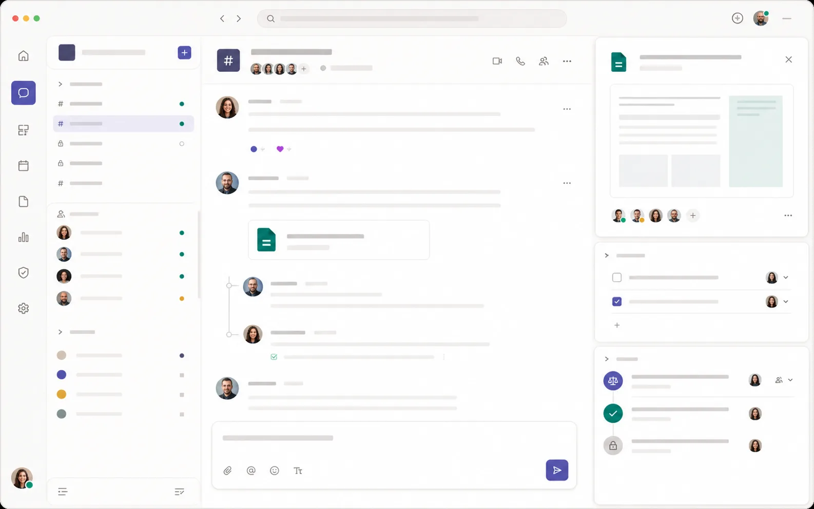 Illustrative redesigned view for Organisational Collaboration Tools